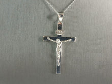 Load image into Gallery viewer, Womens Sterling Silver Religious Cross Pendant Necklace 5.9g E6582