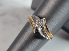 Load image into Gallery viewer, Womens Vintage Estate 10K Yellow &amp; White Gold Diamond Ring 2.7g E6584