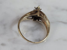 Load image into Gallery viewer, Womens Vintage Estate 10K Yellow &amp; White Gold Diamond Ring 2.7g E6584
