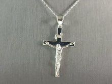 Load image into Gallery viewer, Womens Sterling Silver Religious Cross Pendant Necklace 4.2g E6585