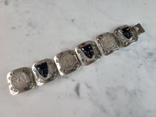 Load image into Gallery viewer, Womens Vintage Estate Sterling Silver Mayan Aztec Onyx Bracelet 40.5g E6586