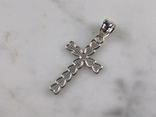 Load image into Gallery viewer, Womens Sterling Silver Religious Cross Pendant Necklace 2.3g E6589