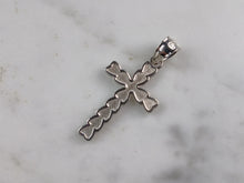 Load image into Gallery viewer, Womens Sterling Silver Religious Cross Pendant Necklace 2.3g E6589