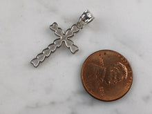 Load image into Gallery viewer, Womens Sterling Silver Religious Cross Pendant Necklace 2.3g E6589