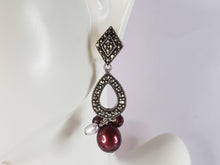 Load image into Gallery viewer, Womens Vintage Estate Sterling Silver Pearl Earrings 7.8g E6594