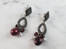 Load image into Gallery viewer, Womens Vintage Estate Sterling Silver Pearl Earrings 7.8g E6594
