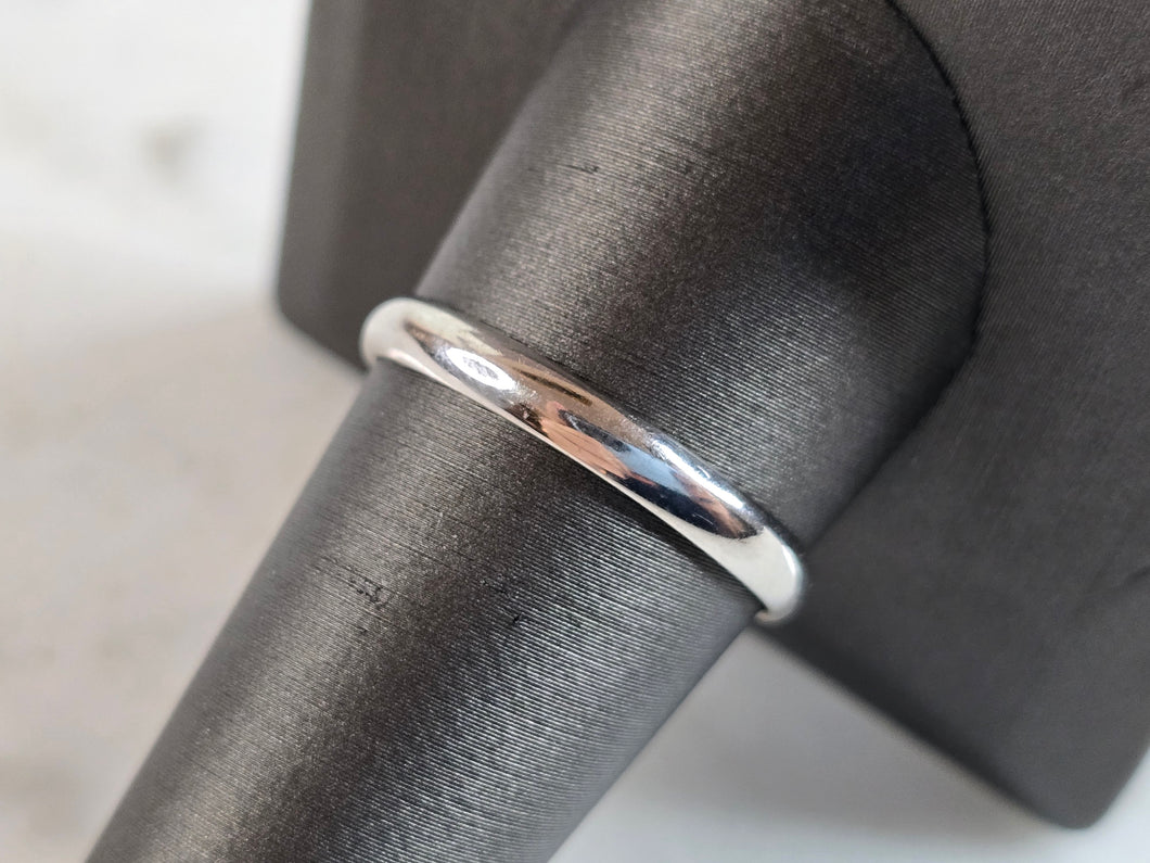 Mens Vintage Estate 14K White Gold Wedding Band Ring, 2.2g E6597
