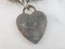 Load image into Gallery viewer, Womens Vintage Estate Sterling Silver Heart Charm Bracelet 51.1g E6605