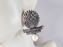 Load image into Gallery viewer, Womens Vintage Estate Sterling Silver Modernist Earrings 9.8g E6608