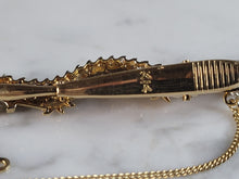 Load image into Gallery viewer, Womens Vintage Estate 14k Multi Gold Ruby Chinese Dragon Scarf Tie Clip 7.0g #E6609