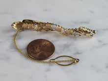 Load image into Gallery viewer, Womens Vintage Estate 14k Multi Gold Ruby Chinese Dragon Scarf Tie Clip 7.0g #E6609