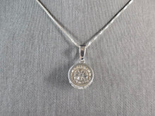 Load image into Gallery viewer, Womens Vintage Estate Sterling Silver CZ Pendant w/ Necklace 5.5g E6610