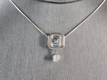 Load image into Gallery viewer, Womens Vintage Estate Sterling Silver CZ Pendant w/ Necklace 6.2g E6613
