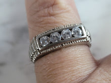 Load image into Gallery viewer, Womens Estate Sterling Silver Modernist CZ Ring 4.0g E6614