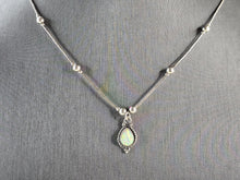 Load image into Gallery viewer, Womens Vintage Estate Sterling Silver Opal Pendant W/ Necklace 4.2g E6620