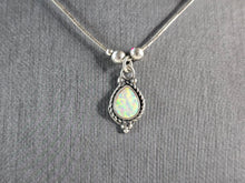 Load image into Gallery viewer, Womens Vintage Estate Sterling Silver Opal Pendant W/ Necklace 4.2g E6620