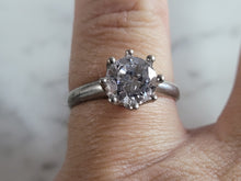 Load image into Gallery viewer, Womens Estate Sterling Silver Modernist CZ Ring 2.6g E6621