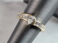 Load image into Gallery viewer, Womens Vintage Estate 14K Yellow Gold Pear Diamond Ring, 5.0g E6622