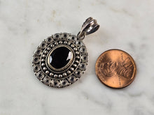 Load image into Gallery viewer, Womens Vintage Estate Sterling Silver Modernist Onyx Pendant 8.9g E6639