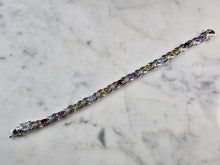 Load image into Gallery viewer, Womens Vintage Estate Sterling Silver Multi Stone Bracelet 14.5g E6643