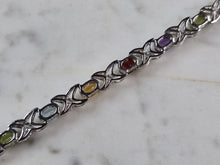 Load image into Gallery viewer, Womens Vintage Estate Sterling Silver Multi Stone Bracelet 14.5g E6643