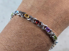 Load image into Gallery viewer, Womens Vintage Estate Sterling Silver Multi Stone Bracelet 14.5g E6643