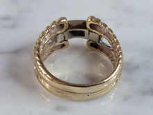 Load image into Gallery viewer, Womens Vintage Estate 14K White &amp; Yellow Gold Diamond Ring 6.2g E6644