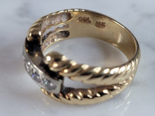 Load image into Gallery viewer, Womens Vintage Estate 14K White &amp; Yellow Gold Diamond Ring 6.2g E6644