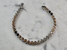 Load image into Gallery viewer, Womens Sterling Silver Modernist Citrine Quartz Topaz Bracelet 17.3g E6645