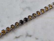 Load image into Gallery viewer, Womens Sterling Silver Modernist Citrine Quartz Topaz Bracelet 17.3g E6645