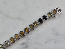 Load image into Gallery viewer, Womens Sterling Silver Modernist Citrine Quartz Topaz Bracelet 17.3g E6645