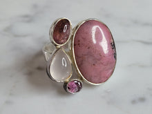 Load image into Gallery viewer, Womens Vintage Estate Sterling Silver Rhodonite Ring 8.8g E6655