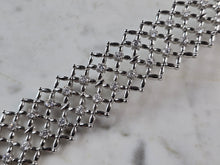 Load image into Gallery viewer, Womens Sterling Silver Modernist CZ Mesh Bracelet 49.1g E6658