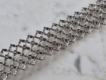 Load image into Gallery viewer, Womens Sterling Silver Modernist CZ Mesh Bracelet 49.1g E6658