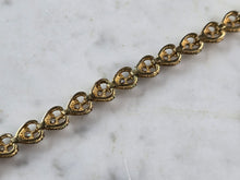 Load image into Gallery viewer, Womens Vintage Estate Sterling Silver Gold Tone CZ Heart Bracelet 13.6g E6661