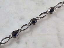 Load image into Gallery viewer, Womens Vintage Estate Sterling Silver Modernist Sapphire Bracelet 9.8g #E6662