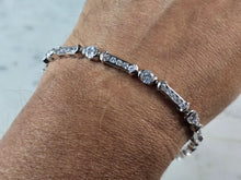 Load image into Gallery viewer, Womens Sterling Silver CZ Tennis Bracelet 13.9g E6663