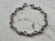 Load image into Gallery viewer, Womens Sterling Silver CZ Modernist Tennis Bracelet 21.5g E6665