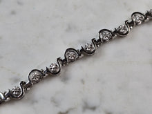 Load image into Gallery viewer, Womens Sterling Silver CZ Modernist Tennis Bracelet 21.5g E6665