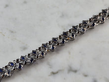 Load image into Gallery viewer, Womens Vintage Estate Sterling Silver Modernist Sapphire Bracelet 18.1g #E6668