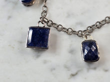 Load image into Gallery viewer, Womens Vintage Sterling Silver Modernist Sapphire Charm Bracelet 25.7g #E6669