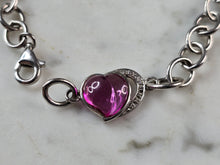 Load image into Gallery viewer, Womens Vintage Estate Sterling Silver Heart Charm Bracelet 9.6g E6674