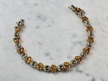 Load image into Gallery viewer, Womens Sterling Silver Gold Tone Citrine Peridot Bracelet 16.2g E6675