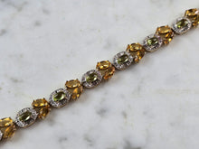 Load image into Gallery viewer, Womens Sterling Silver Gold Tone Citrine Peridot Bracelet 16.2g E6675
