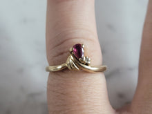 Load image into Gallery viewer, Womens Vintage Estate 14k Yellow Gold Amethyst &amp; Diamond Ring 3.1g #E6676