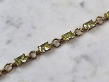 Load image into Gallery viewer, Womens Sterling Silver Gold Tone Peridot Bracelet 13.3g E6677