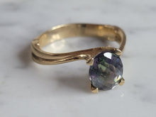 Load image into Gallery viewer, Womens Vintage Estate 14K Yellow Gold Mystic Topaz Ring 5.0g #E6679