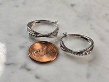 Load image into Gallery viewer, Womens Vintage Estate Sterling Silver Modernist Hoop Earrings 5.5g E6680