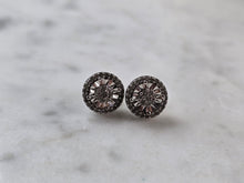 Load image into Gallery viewer, Womens Vintage Estate Sterling Silver Diamond Earrings 1.8g E6684