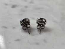 Load image into Gallery viewer, Womens Vintage Estate Sterling Silver Diamond Earrings 1.8g E6684